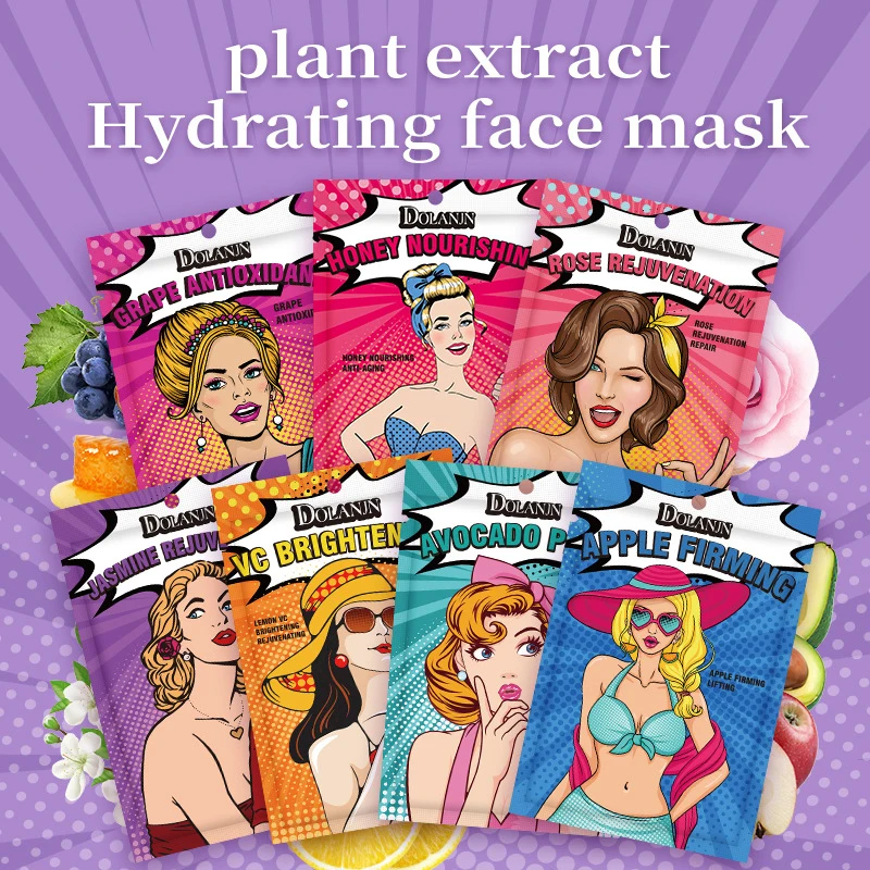 

1/5/10/20 шт. DOLANJN Омолаживающая восстанавливающая маска для лица с розой, увлажняющая, осветляющая, подтягивающая, питательная маска для ухода за кожей