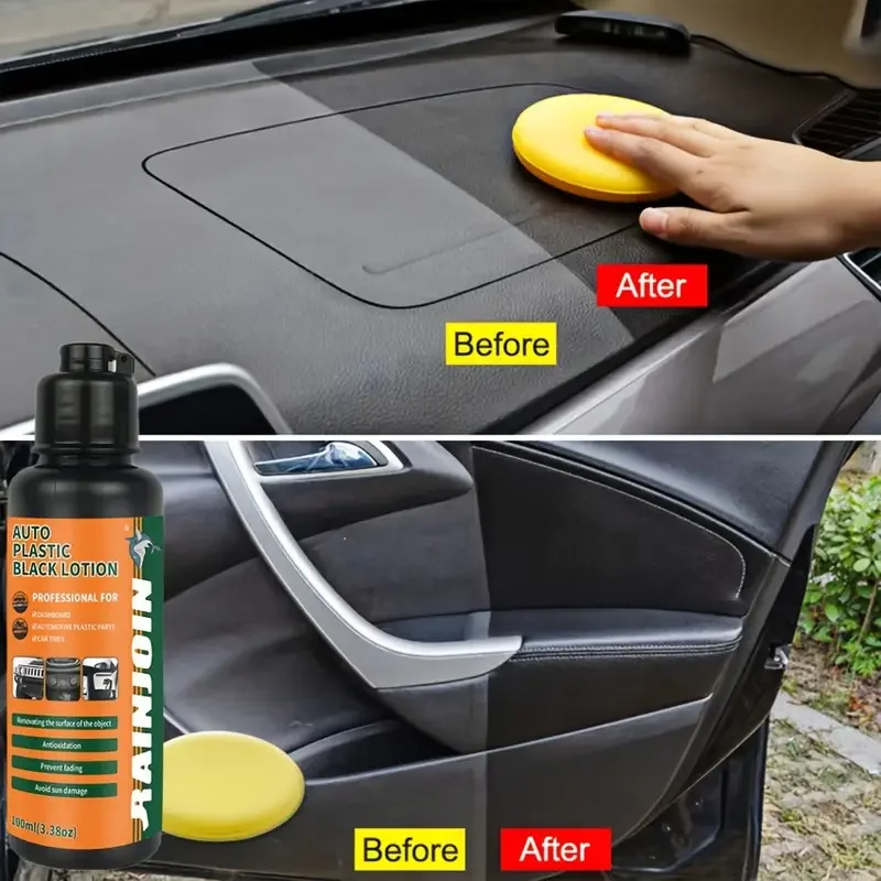 Crystal clear car plastic repair agent - car interior and panel renewal wax coating agent, advanced car care polish