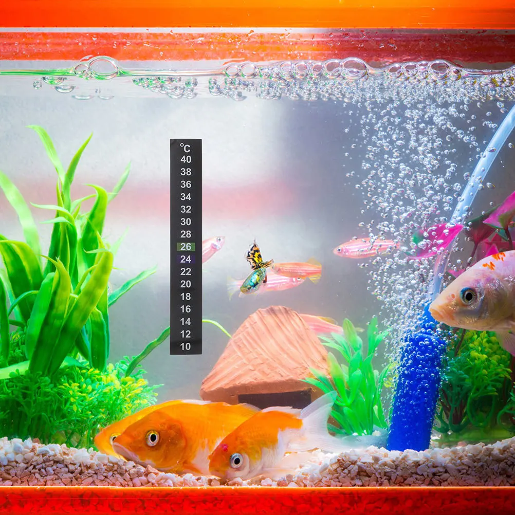 

12Pcs Stick on Aquarium Thermometer Digital Thermometer Sticker Strip Fish Tank Temperature Device Temperature Device