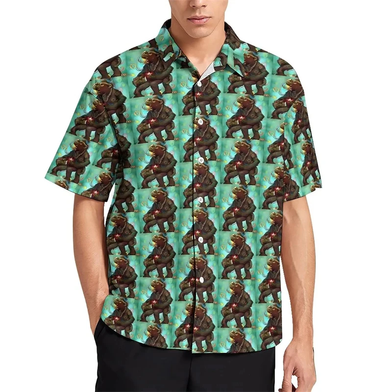 Macaco personalizado dos homens camisas de impressão 3D, blusas Hip Hop, roupas masculinas, gráfico engraçado animal, tops de praia casuais havaianos