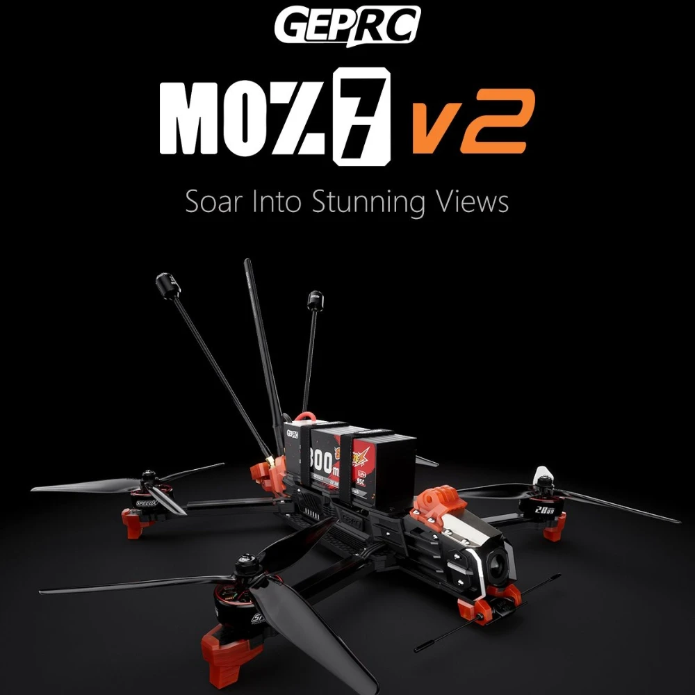 

GEPRC MOZ7 V2 Аналоговый - Квадроцикл дальнего действия H743 50A 5,8G 2,5 Вт CADDX RATEL2 2809 1450KV