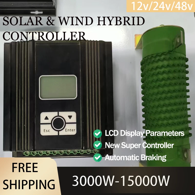Hybrid Controller 5KW 10KW 15KW 20KW 12V 24V 48V Wind Solar Power MPPT Regulator for Wind Turbine Generator Charging Batteries