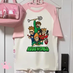 Eddsworld tshirt women comic modern style patterned t shirt female designer Japanese clothes