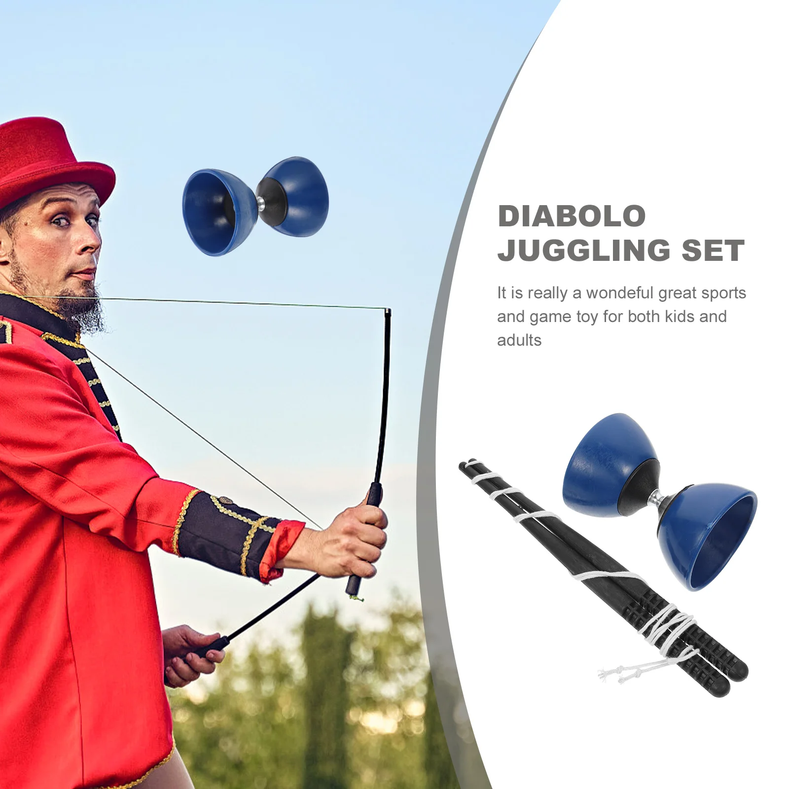 Classic Chinese Yo-Yos Diabolo Juggling Toy with Hand Sticks (Random Color) Diabolo toy Diabolo juggling set