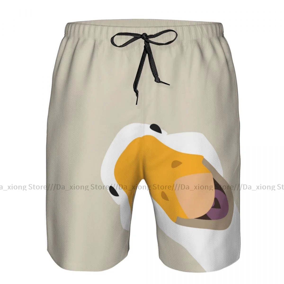 Men's Beach Short Swim Shorts Funny Goose Face Surfing Sport Board Shorts Swimwear