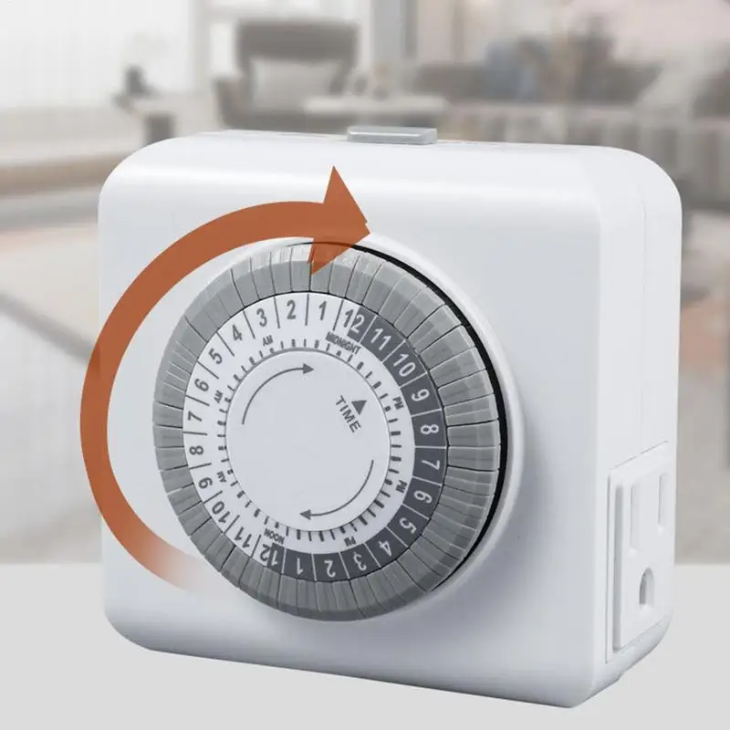 Mechanical Outlet Timer 24-Hour Plug-in Mechanical Timer For Outlet Daily On/Off Cycle 30-Minute Intervals Outlet Timer For Fish