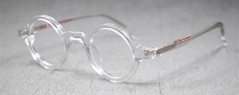 HONKAN Kleine Acetat-Brillenfassung Vintage Runde Handgefertigte Vollrand-Brillengestelle für Herren und Damen Kurzsichtigkeit Lesebrille – Detail 7