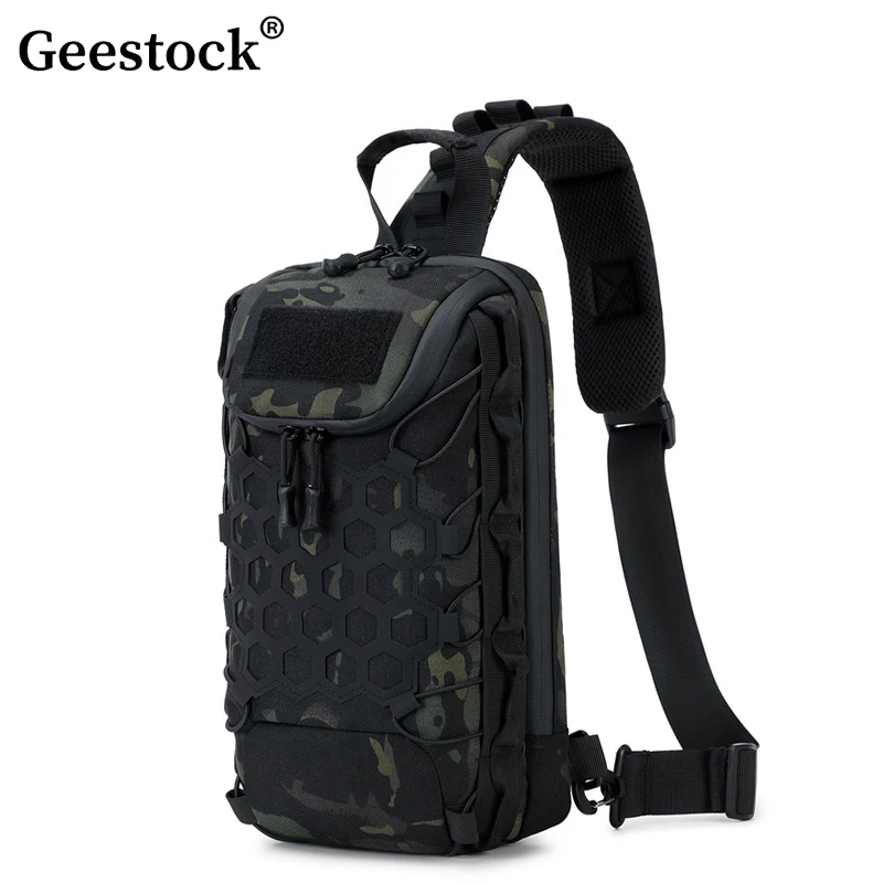 

Geestock Hiking Travel Chest Bag Multi Pocket Design Waterproof Durable Crossbody Shoulder Backpack For Outdoor Fishing Sport