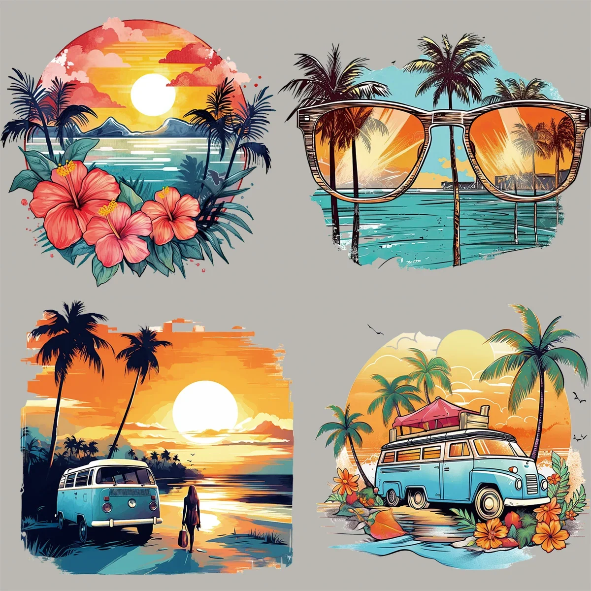 

Car Stickers Summer Vibes Travel Sticker for RV Trailer Motorhome Camper Decal Waterproof Auto Accessories