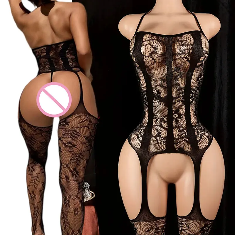 Erotic Crotchless Full Body Stockings Fishnet Adult Toys Sheer Open Crotch Lingerie Sexy BodyStockings Desire Underwear Tights image 5