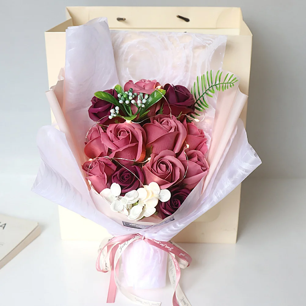 

1Set Artificial Soap Rose Bouquet Gift Box Romantic Flower Scent Eternal Love Valentine Day Girl Gift Romantic Soap Rose