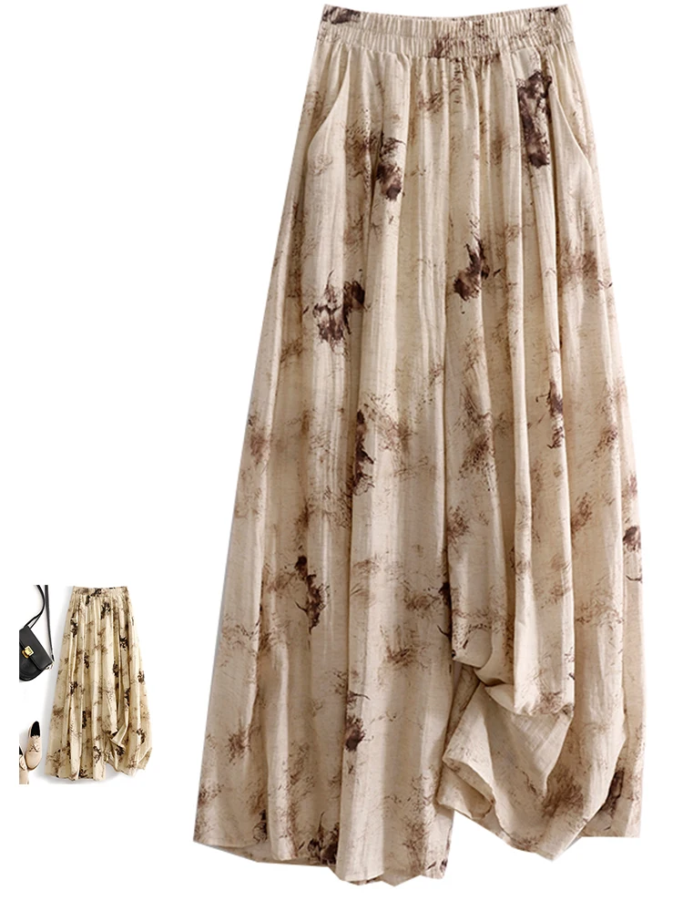 

Свободные широкие брюки из хлопка и льна в стиле ретро, крутые повседневные брюки, длинные брюки с высокой талией, летние утягивающие женские джинсы свободного покроя