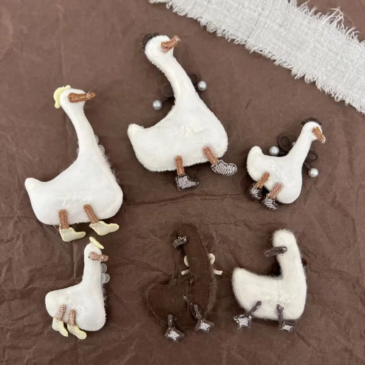 Multifunctional Stuffed Duck Brooch for DIY Clothing Keychain Bag Pendant Comfortable Adorable Durable Cute