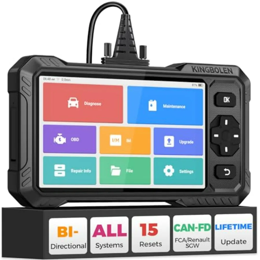 

Диагностический сканер S6 Elite OBD2 2026 с двунаправленным сканированием, 15 функциями сброса, активным тестированием всех систем автомобиля, поддержка