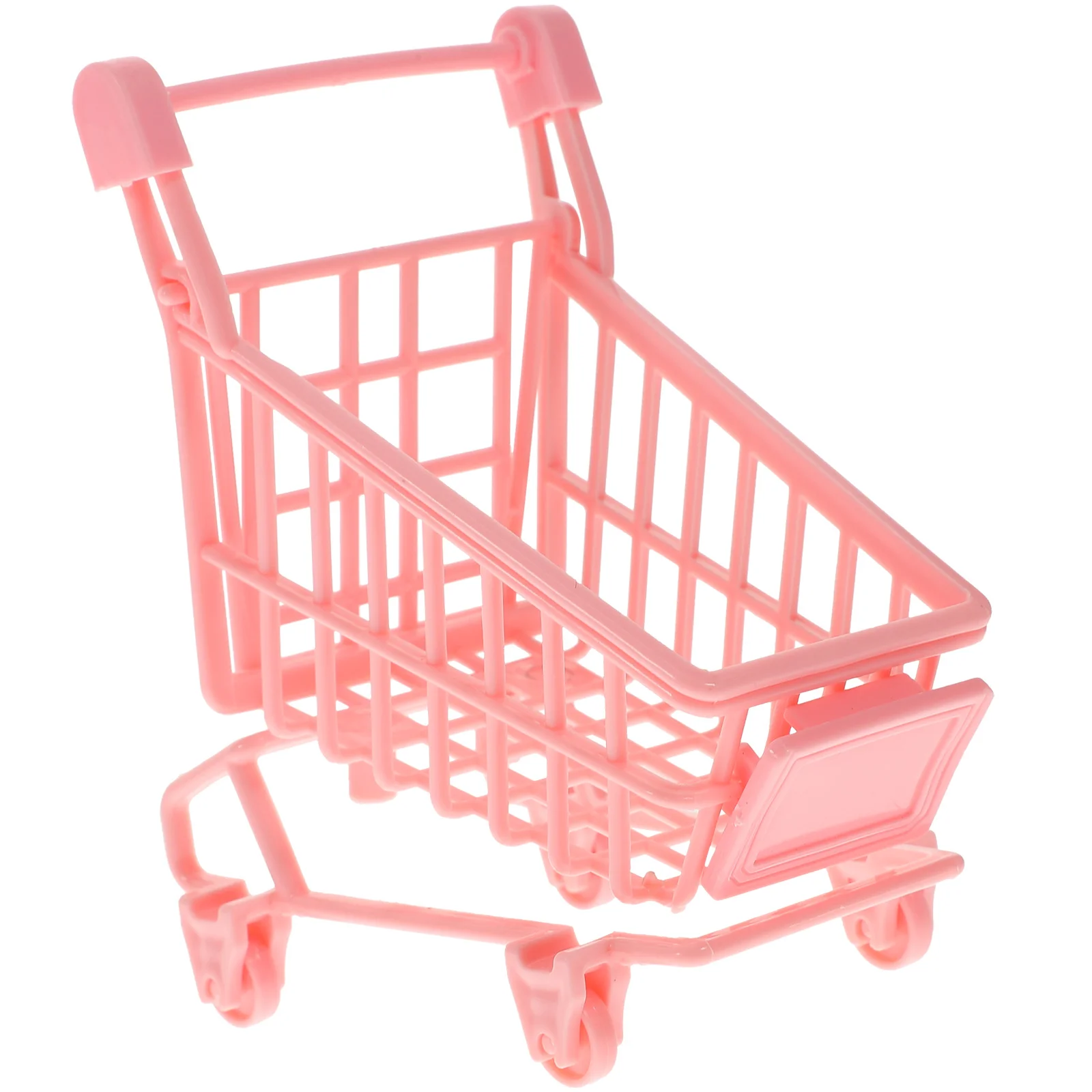 2 Pcs Mini Shopping Cart Toy Kids Playing PVC Simulation Trolley Dolls Storage Rack