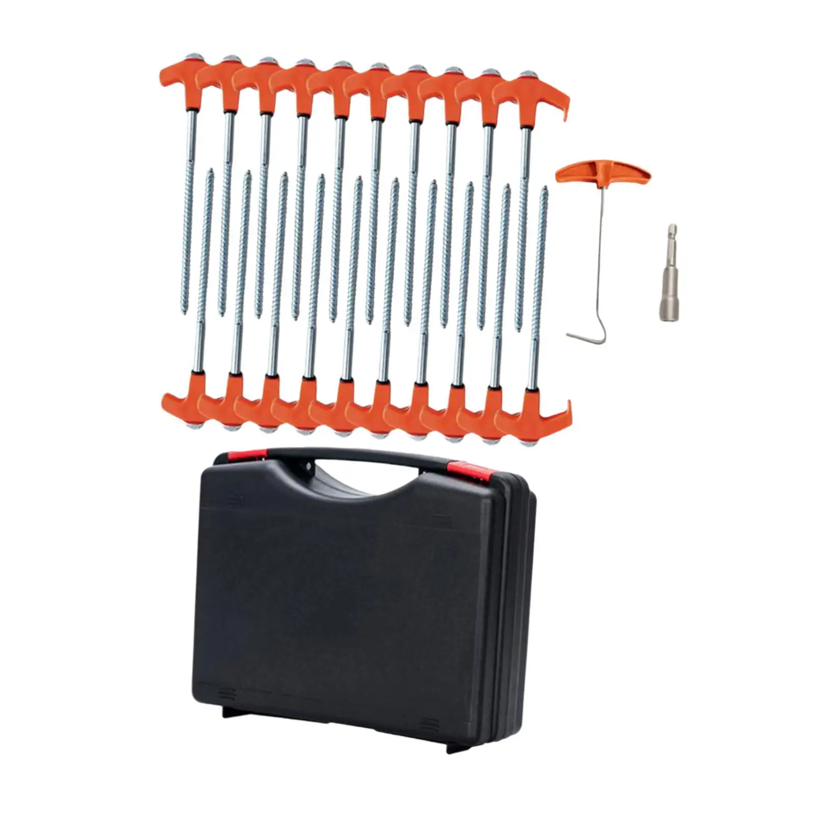 20 Pieces Screw Pegs Anchors Metal Stakes for Ground Lightweight Heavy Duty