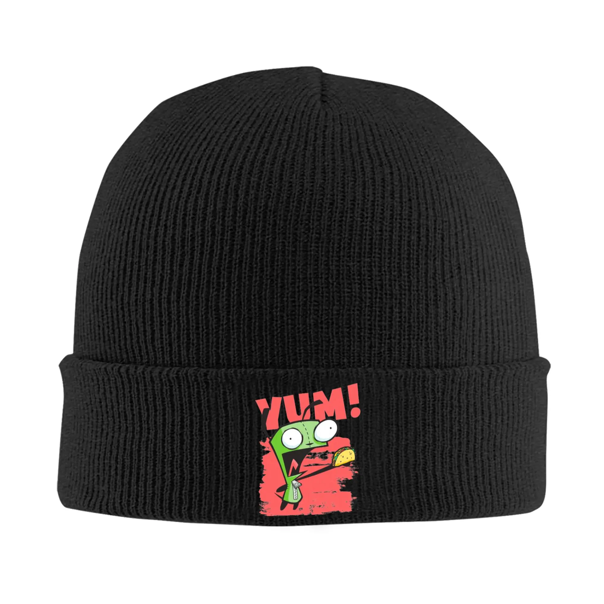 Invader Zim  Hat Autumn Winter Beanie Warm GIR Screaming Yum Taco Caps Men Women Acrylic Knitted Hat
