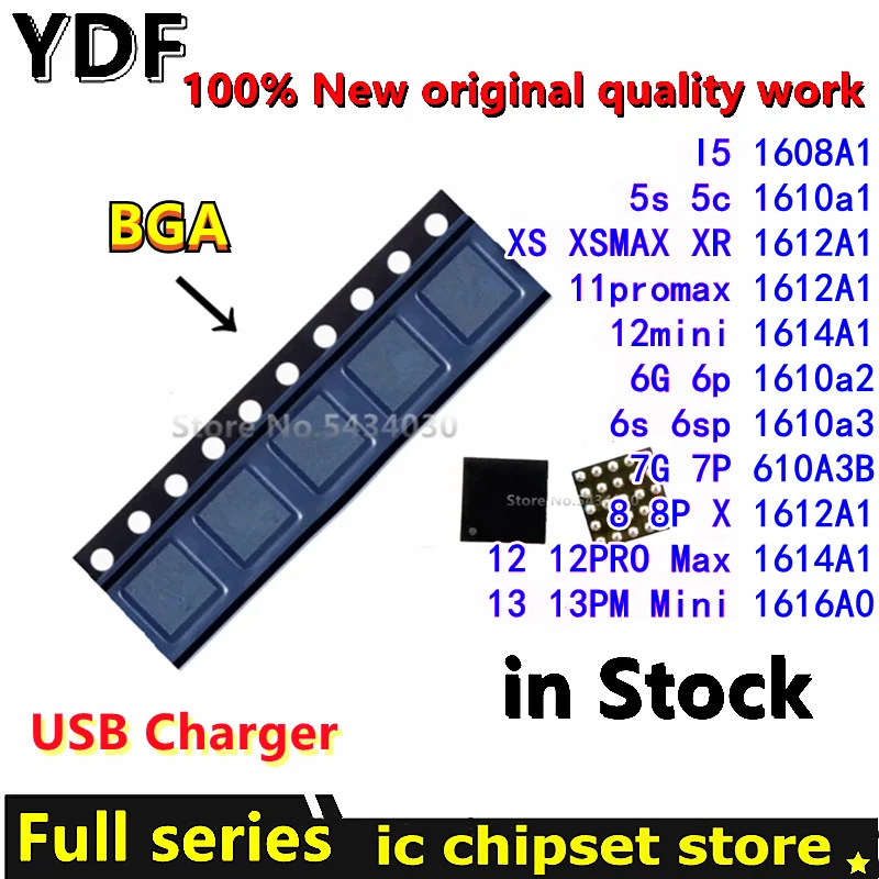 (10 قطعة) جديد 1614A1 1608A1 1610A1 1610A2 1610A3 610A3B 1612A1 آيفون 5s 5C 6 6 plus 6S 6Splus 7 7plus 8 8plus شاحن usb بغا #1