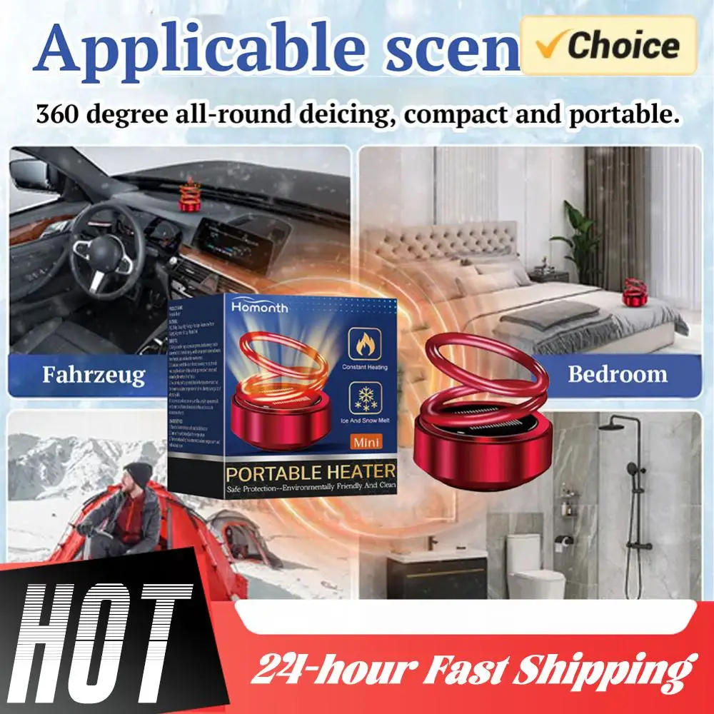 1-5 قطعة المحمولة الساخن الحركية جزيء سخان صغير زجاج سيارة مزيل الصقيع الشتاء حلقة مزدوجة الدورية السيارات العطر الناشر