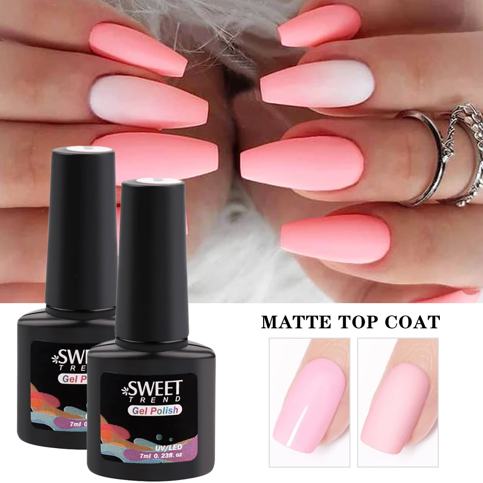 7ml Matte Top Coat No Wipe Tempered Glass Nail Gel Polish Reinforce Cover Soak Off UV Gel Nail Art Manicure Varnishes SAS36