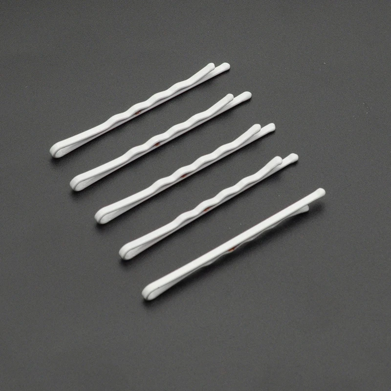 50PCS 2mm*5.5cm White Metal Bobby Pins Waved Hair Slide Hair Clips DIY Nurses Hairpins Hair Accessories Nickle Free Lead Free