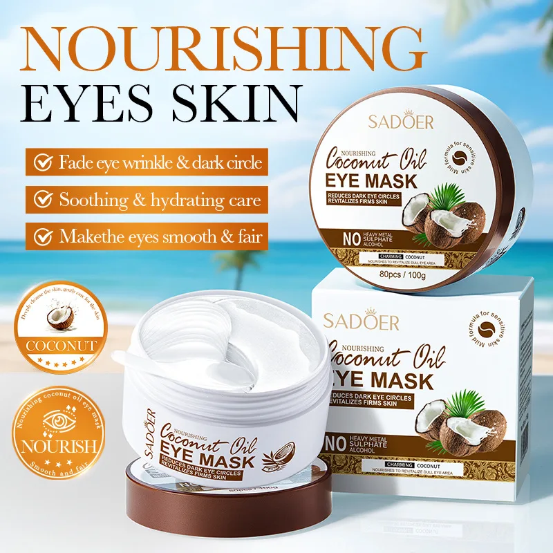 80 Uds Sadoer máscara de ojos de colágeno de cristal de coco anti ojeras antiarrugas parches hidratantes para los ojos cuidado de la piel