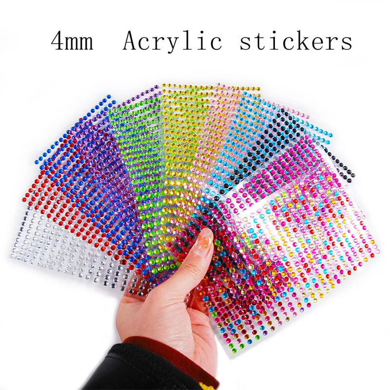 3D Pearl Diamond Face Jewels Eyeshadow Stickers Self Adhesive Face Body Eyebrow Diamond Nail Stickers Decals 52 Style 3-6mm