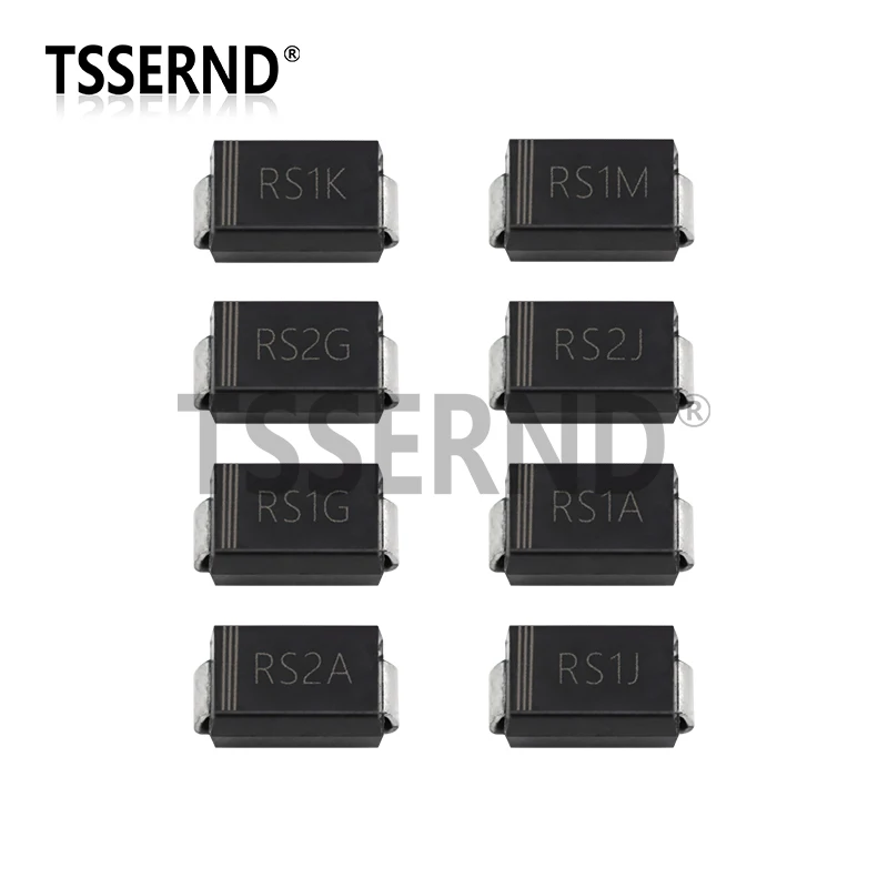 100PCS SMA Fast Recovery Rectifier Diode RS1A RS1B RS1D RS1G RS1J RS1K RS1M RS2A RS2D RS2G RS2J RS2M DO-214AC