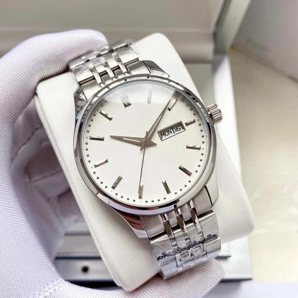 العلامة التجارية الفاخرة الجديدة للرجال كوارتز ساعات المعصم المزدوج التقويم نافذة الصلب الجلود الأعمال الترفيه مضيئة مقاوم للماء ساعة اليد