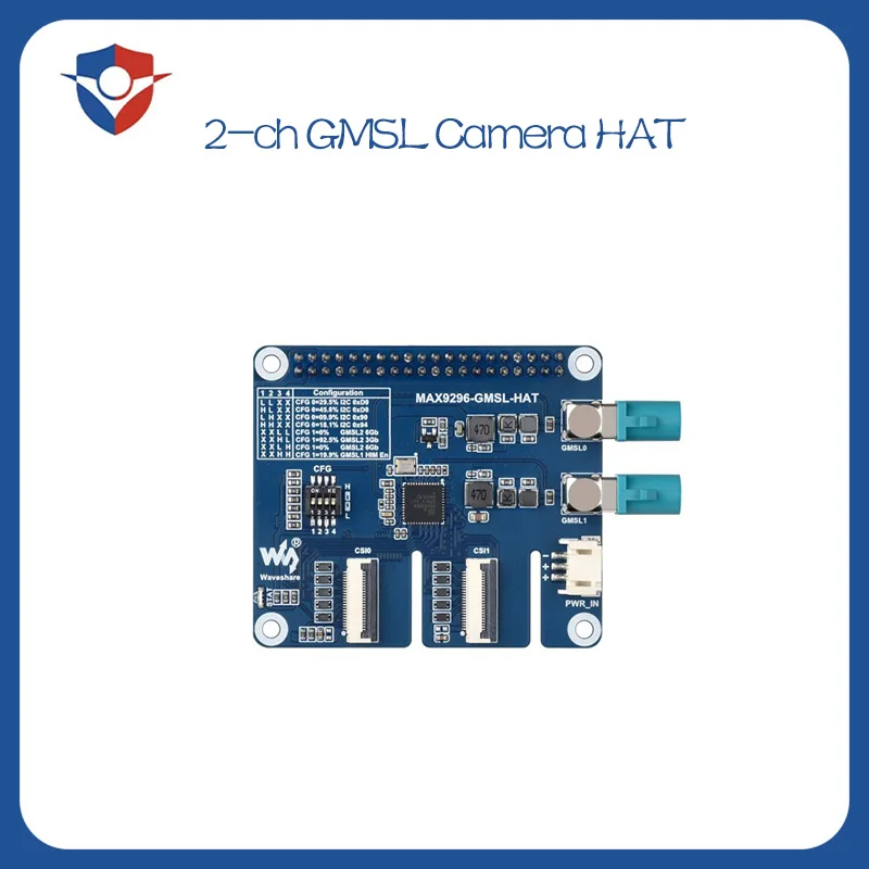 2-Ch GMSL Camera HAT MAX9296A Deserializer High-Speed Low-Latency Serial Transmission For Raspberry Pi 5 Jetson Orin NX Nano