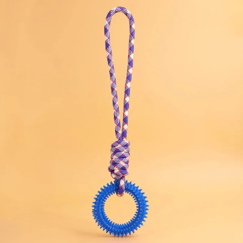 Supet Interactive Training Pet Toy Ring Spiked Ring Dog Teeth Cleaning Pet Supplies