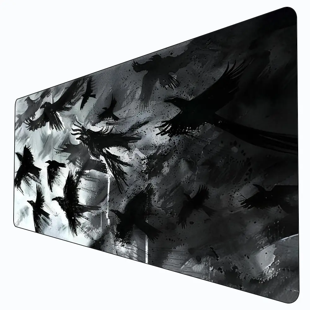

Crow Painting Mouse Pad Game Mat Large Computer Offices Mousepad Anti-slip Playmat for MTG DTCG CCG RPG Trading Card Desk Mats