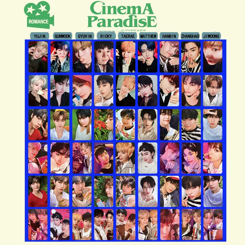 9pcs/set ZB1 Mini 4 Album CINEMA PARADISE Group LOMO Card RICKY KIM GYUVIN Chapter Hao Postcard Collection Photo Card Gift