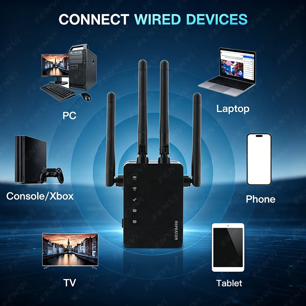 1200Mbps 5Ghz WiFi Repeater Dual Band 2.4G&5GHz Wireless Extender WiFi Booster WiFi Amplifier Long Range Signal WiFi Router Home - view 4