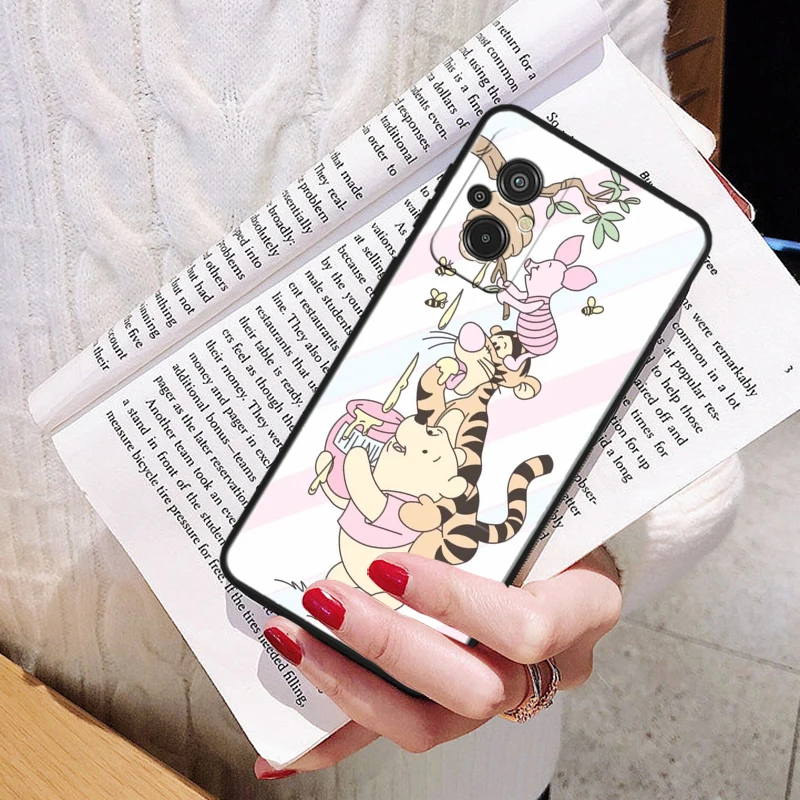 Winnie the Pooh Black Phone Case For Xiaomi Redmi 10 12 13 C GO K10 30 40 50 60 Pro Gaming ULTRA Funda Shell Soft Cover Capa