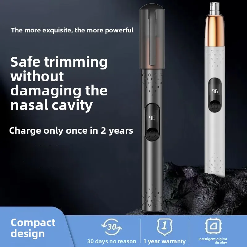 

Электрический триммер для волос в носу, мужской триммер для волос в носу, ножницы, перезаряжаемое средство для бритья и удаления волос в носу, круглый цифровой дисплей