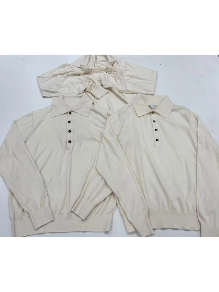 

Высококачественный вязаный свитер Top Quali BV из смесовой шерсти с воротником, длинными рукавами, дышащий, комфортный, с охлаждающим эффектом, повседневный.