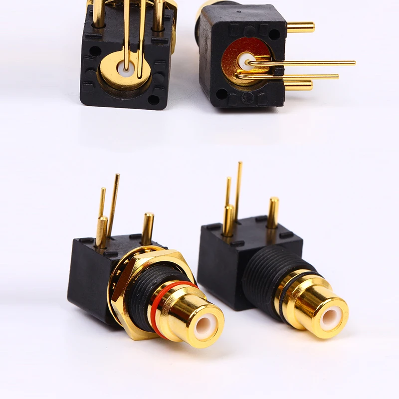 20Pcs High quality Copper Gold Plated RCA Terminal Female Jack Panel Mout Chassis Audio PCB Socket Connector