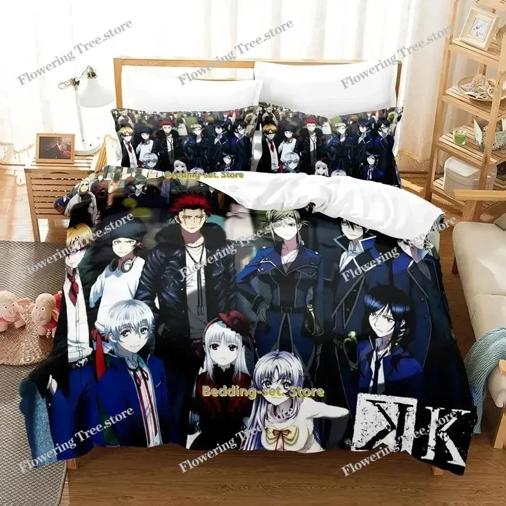 K project Mikoto Suoh No Blood! No Bone! No Ash! Bedding Set Cartoon Anime three-piece set Adult Kid Bedroom Duvet cover Sets