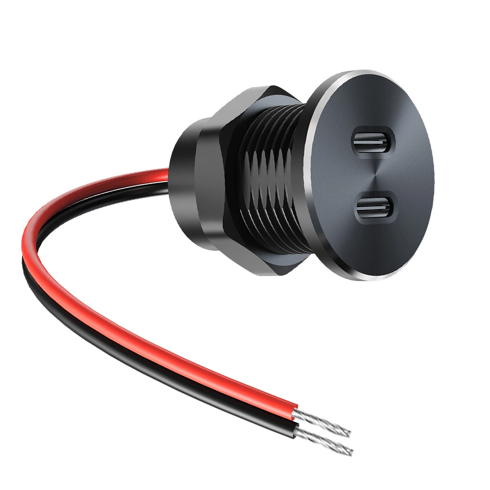 60W 12V USB Outlet Dual 30W USB-C Charger PD 3.0 Aluminum Fast Charging Socket Car Charger Accessories for RV Truck Boat Golf