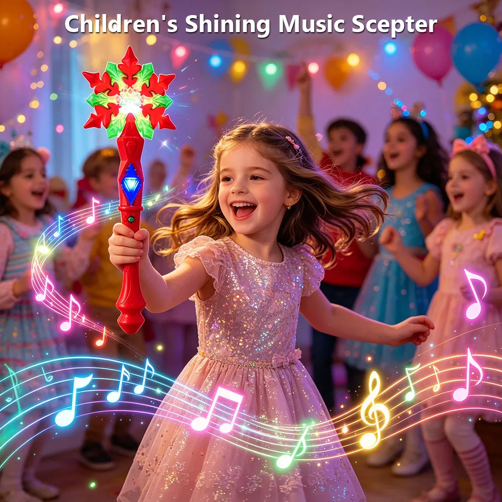 Christmas Ice Princess Fashion Wand, Christmas Party Costume Scepter, Holiday Party Fashion Wand, Classic Color Scheme with Sparkling Snowflake Magic Wand, Girls' Dream Princess Scepter, Fashionable Costume Wand Birthday Gifts, Holiday Gifts, Party Favors, Christmas Gifts, Halloween Gifts