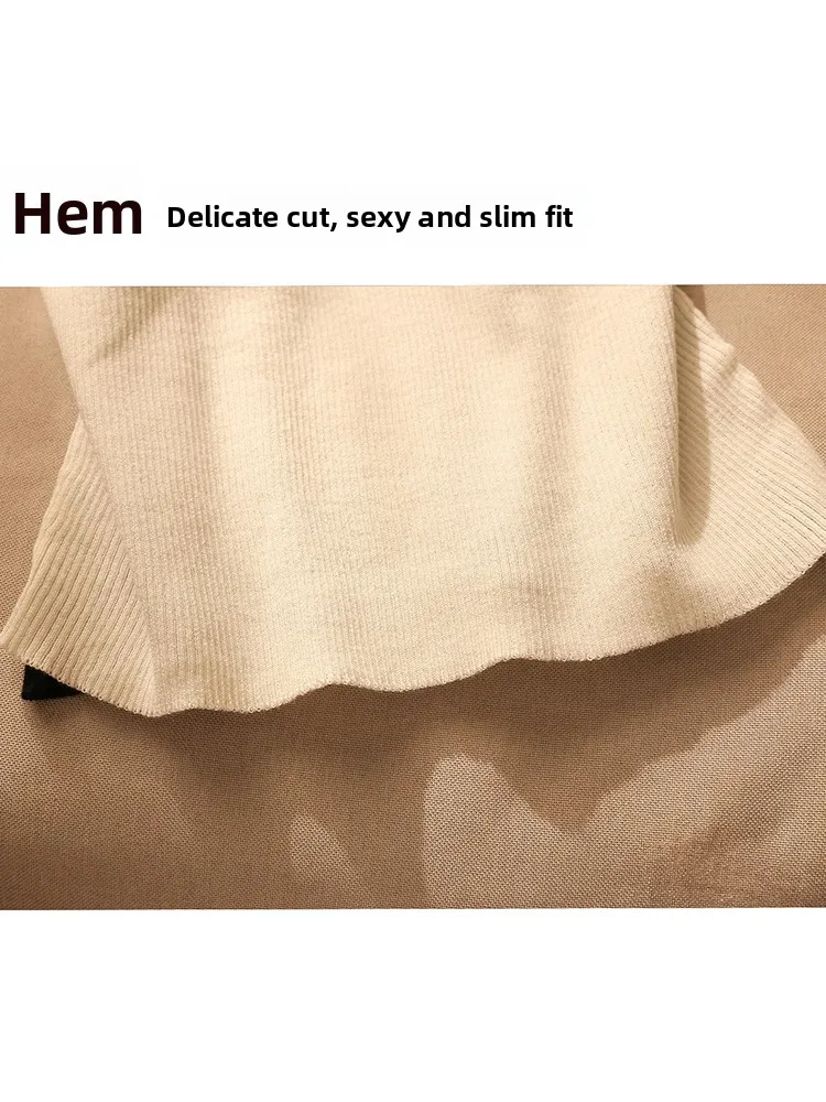 Otoño 2025 Nuevo Sle Hollow out Design ort Sve irt y camiseta sin mangas Combo Ropa de abrigo para mujer Sexy Slim Fit redondo Ne Poly...