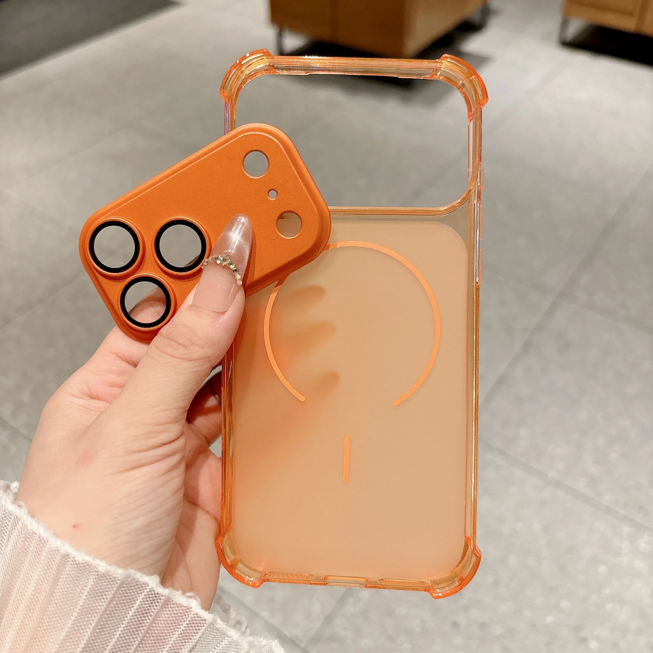 Simple Four Corner Protection Phone Case For iPhone 17 16 15 14 13 12 11 Pro Max Non Magnetic Soft Shell Lens Protector Cover