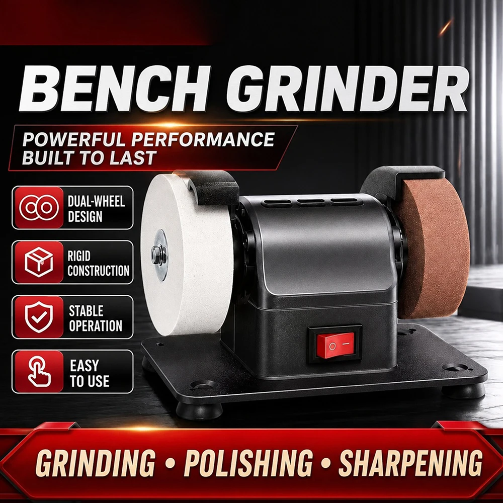Mini Electric Knife Sharpener 12-Speed Dual-Wheel Multifunctional Polishing Grinding Machine for Household Workshop Maintenance