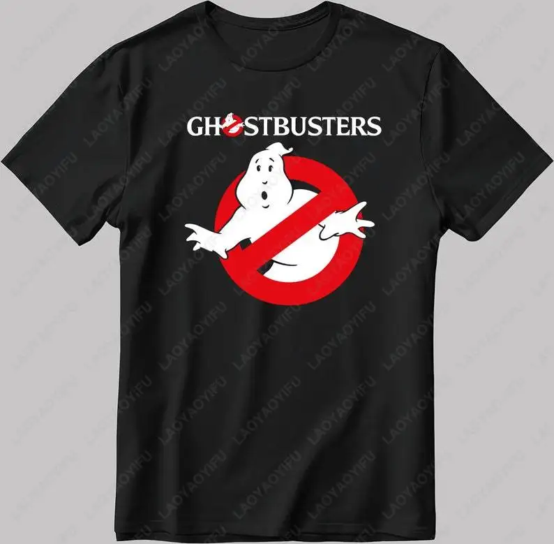 Ghostbusters Lustiges Logo Kurzarm Weiß-Schwarz Herren/Damen T-Shirt Lustige Grafik-T-Shirts Sommer Baumwolle T-Shirt Tops Shirt