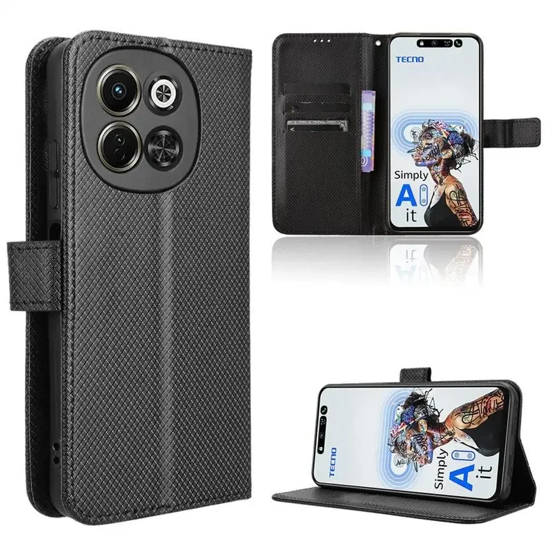 

For Tecno Spark 30 30C 4G/5G neo 6 Flip Wallet Case Leather Texture Magnetic Cover For Tecno Pova Neo 6 5G 30 C Spark Shell