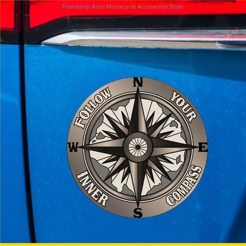 

SZCH 12x12cm Large Compass Decal Car Body Sticker Auto Window Bumper Door Decoration Car Styling Sticker