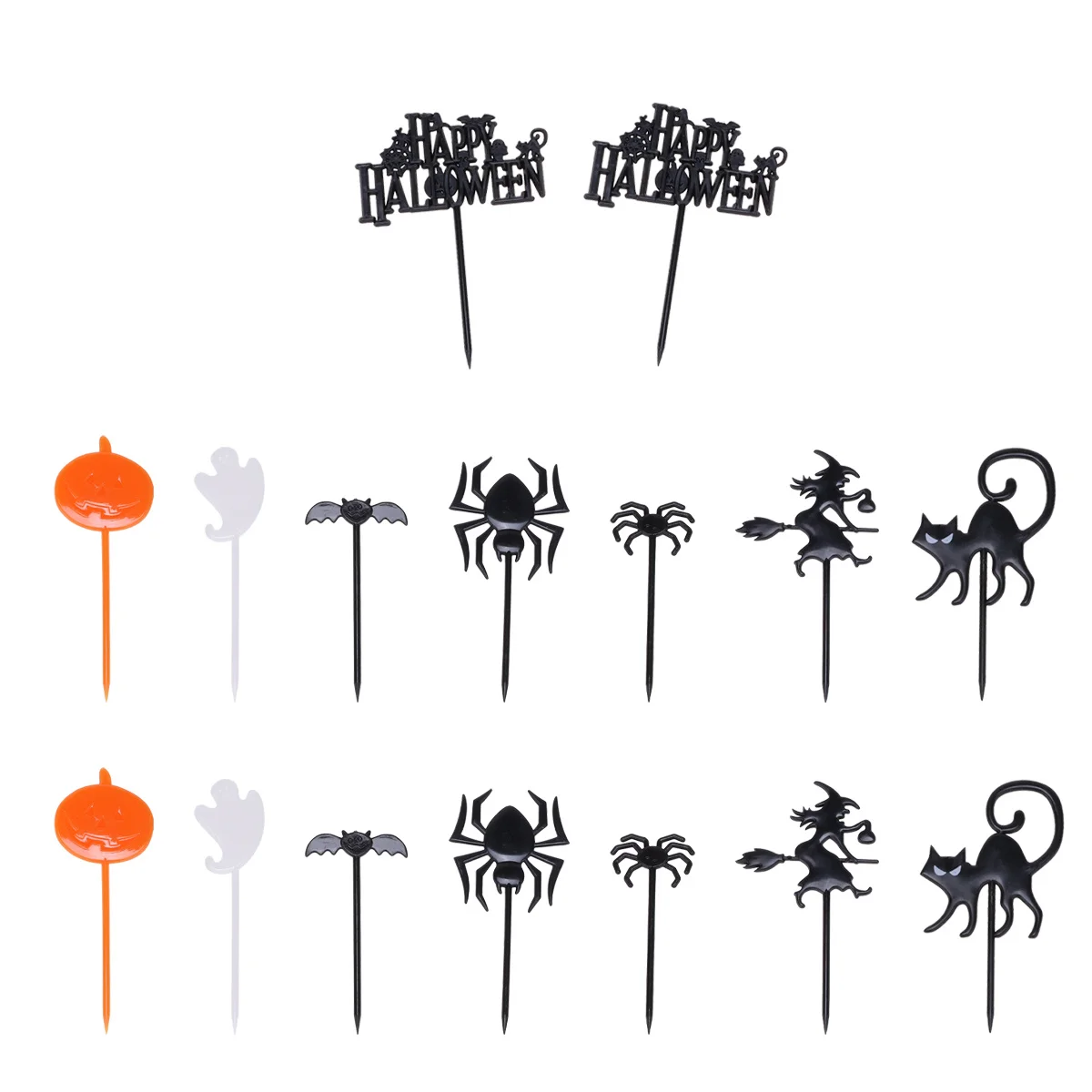 40 قطعة الخفافيش اليقطين الساحرة يختار هالوين حفلة كب كيك كعكة الفاكهة القبعات العالية ديكور المطبخ برواري لوازم يختار الهالوين