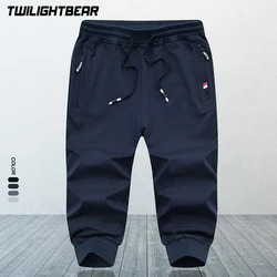 Summer Men's Capri Pants Oversized 5XL Pure Cotton Casual Cropped Trousers Men Clothing Jogging Shorts Sweatpants A2F1806