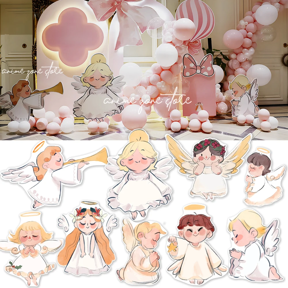 Angel Baby Shower Decoration 18/24/36inch Angel Cutout Board Wedding Gender Reveal Baptism Kids Birthday Party Decora Photo Prop